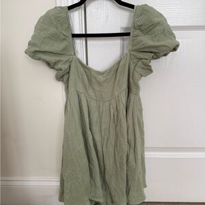 Princess Polly Green Puff Sleeve Sundress